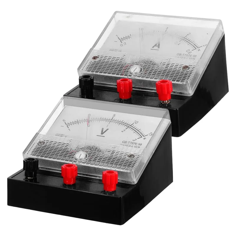 Analog Ammeter Voltmeter Dual Range Student Electric Meter for Middle School Physics Experiment Electrical Testing Instrument