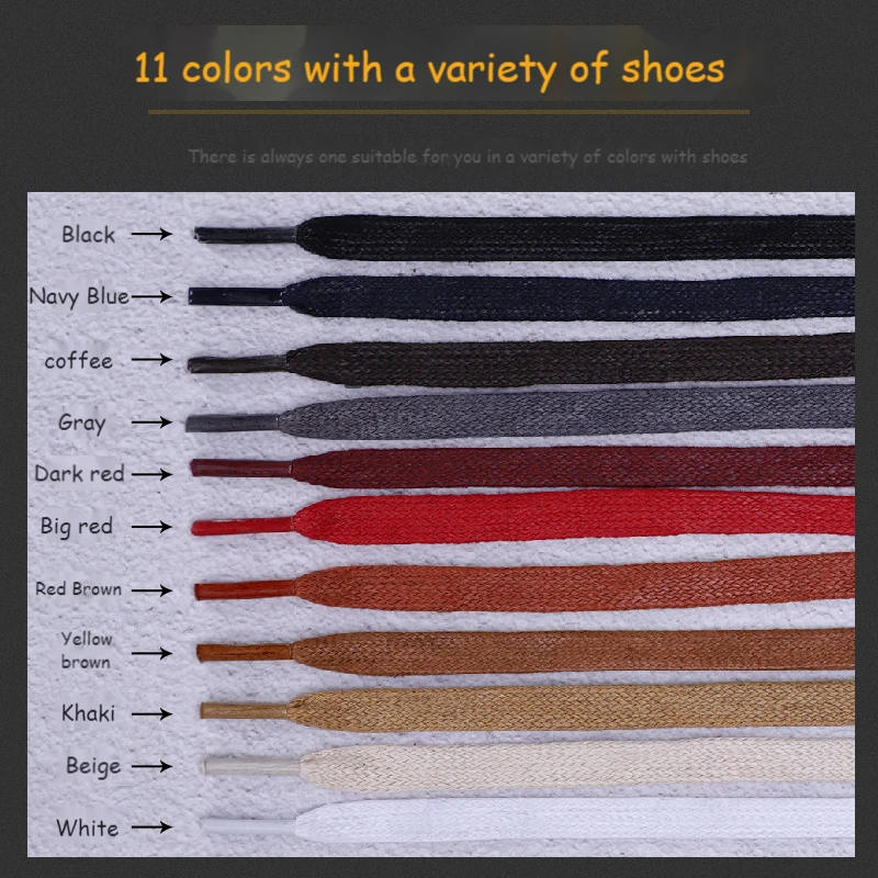 1 Pair Shoelaces 0.8 CM Waxed Cotton Width Flat Waterproof Shoe Laces Unisex Boots Casual Sneakers Shoelace Leather Shoe Lace