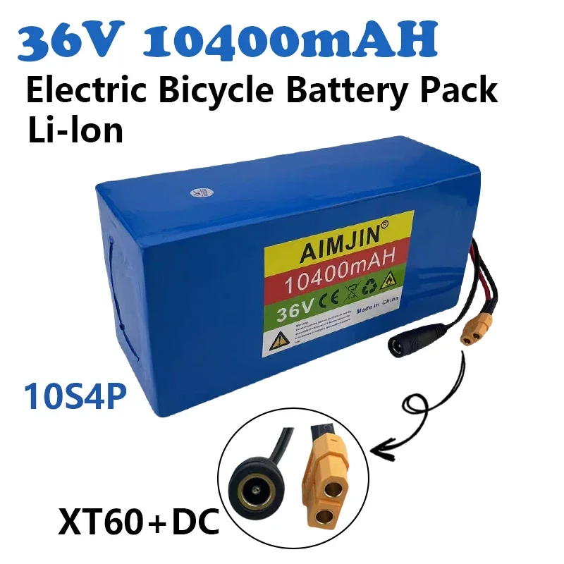 

10S4P 36V 10400mAh Lithium-ion Rechargeable Replacement Battery Pack Built in BMS