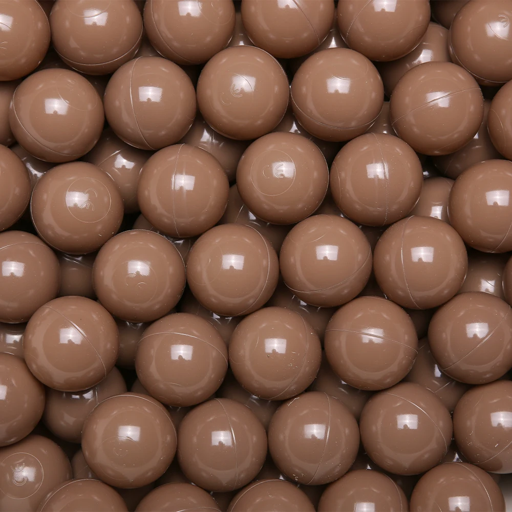 100 peças 2.16 polegadas engrossar bolas de plástico cor sólida para crianças centro de atividades brinquedos de casa de brincar com saco de malha