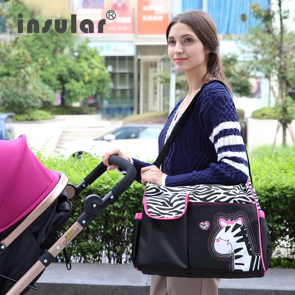 Hot Sale Free Shipping Fashion Baby Diaper Bag Nappy Bag Zebra And Giraffe Pattern Mummy Bag