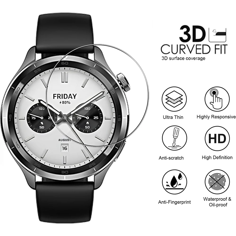 3 قطع من واقي الأفلام الزجاجية المقسى لساعة Xiaomi S4 الذكية وواقي الشاشة وملحقات الفيلم الزجاجي