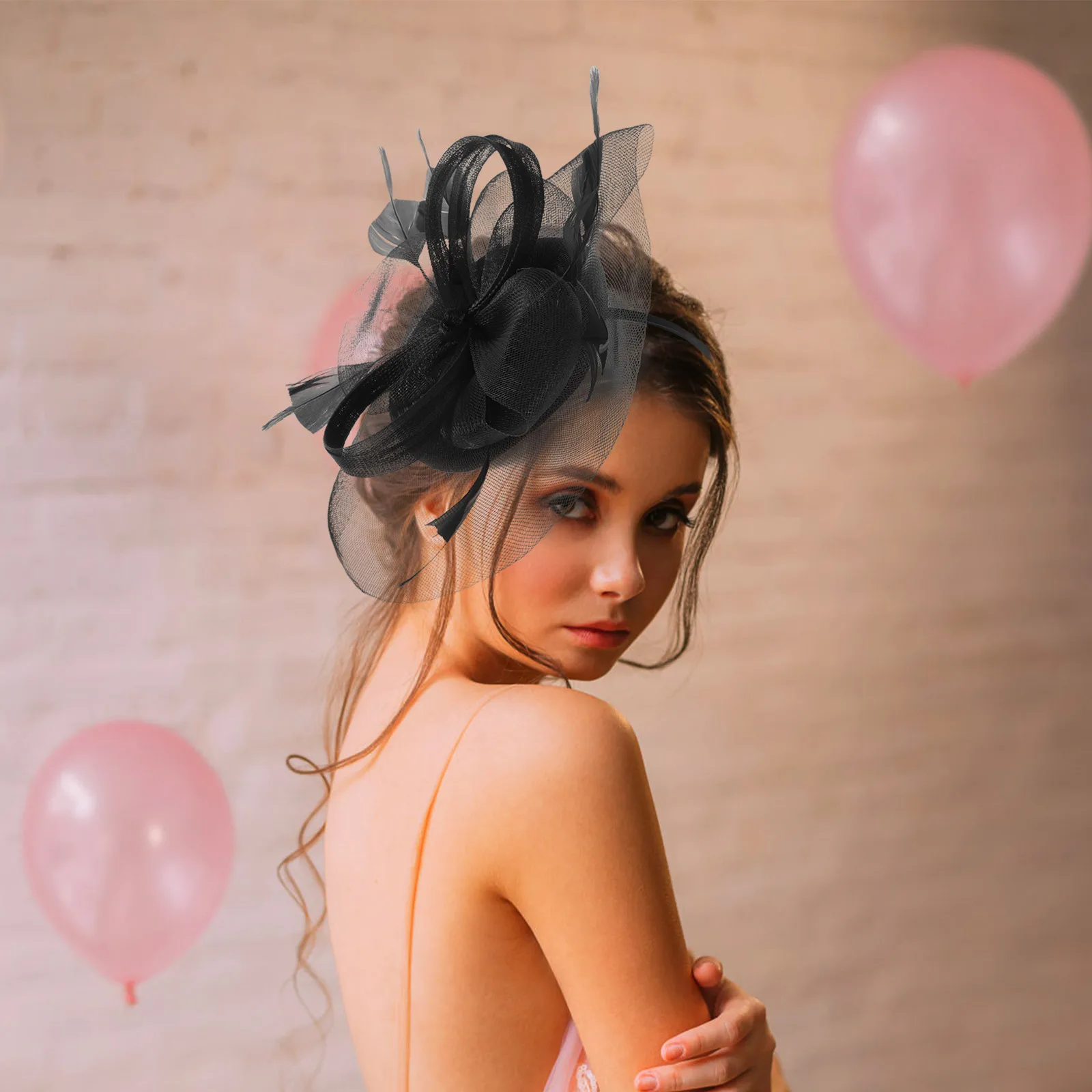 

Fascinator Headband Hat for Women Tea Party Wedding Gauze Headdress Eye-Catching Banquet Party Cosplay Performance Decor