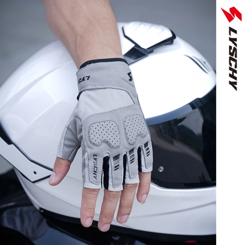 

LYSCHY Summer Half Finger Motorcycle Gloves Lightweight Breathable Protection Abrasion Resistant Gear