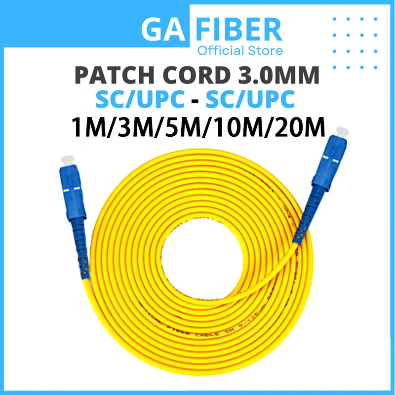 【จัดส่งที่รวดเร็ว】1M/3M/5M/10M/20M SC/UPC-SC/UPC สายแพทช์ไฟเบอร์ออปติกสายจัมเปอร์ Simplex 9/125 Single Mode Extension Patch Cabl