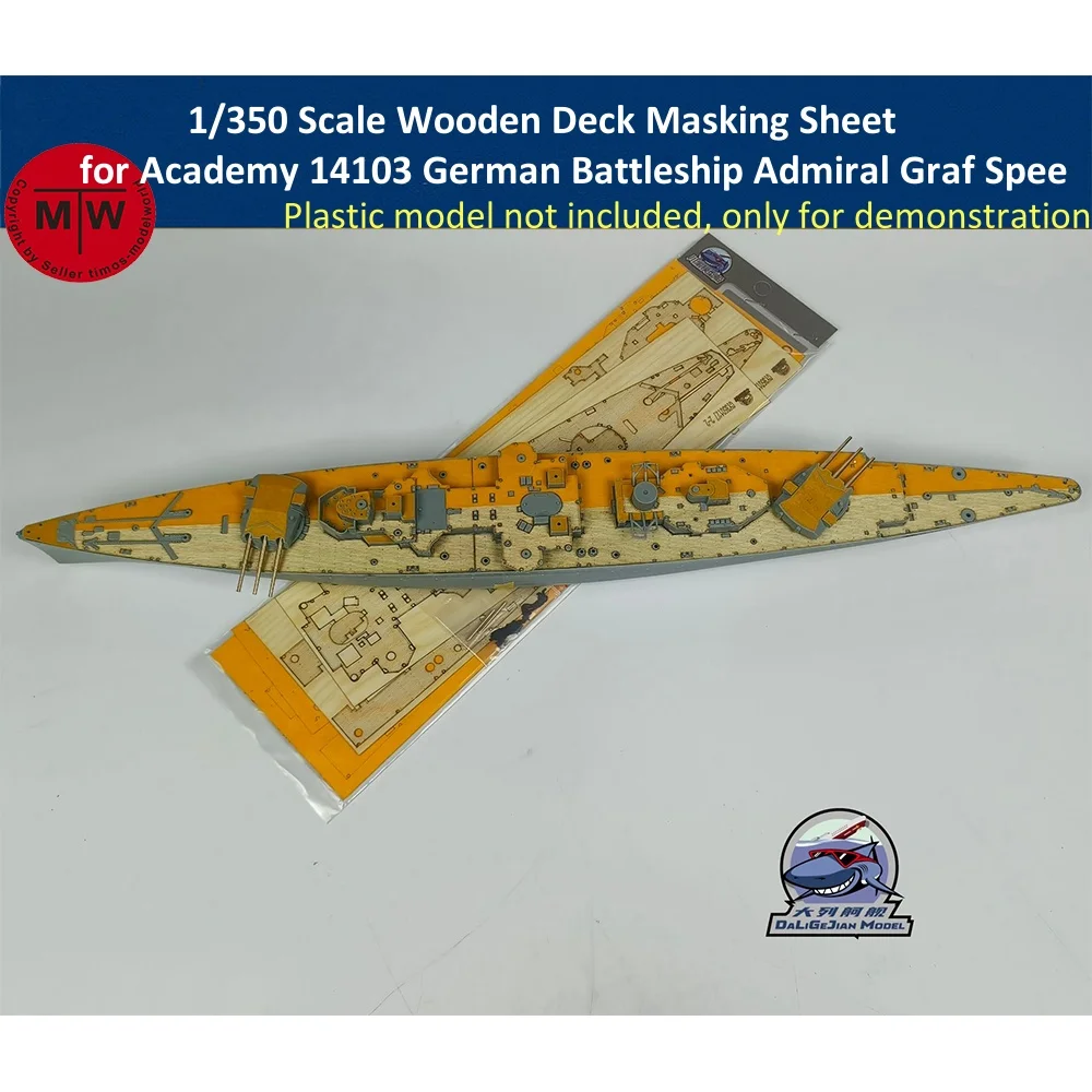 

1/350 Scale Wooden Deck Masking Sheet Metal Barrel for Academy 14103 German Battleship Admiral Graf Spee Model Kit CY350127