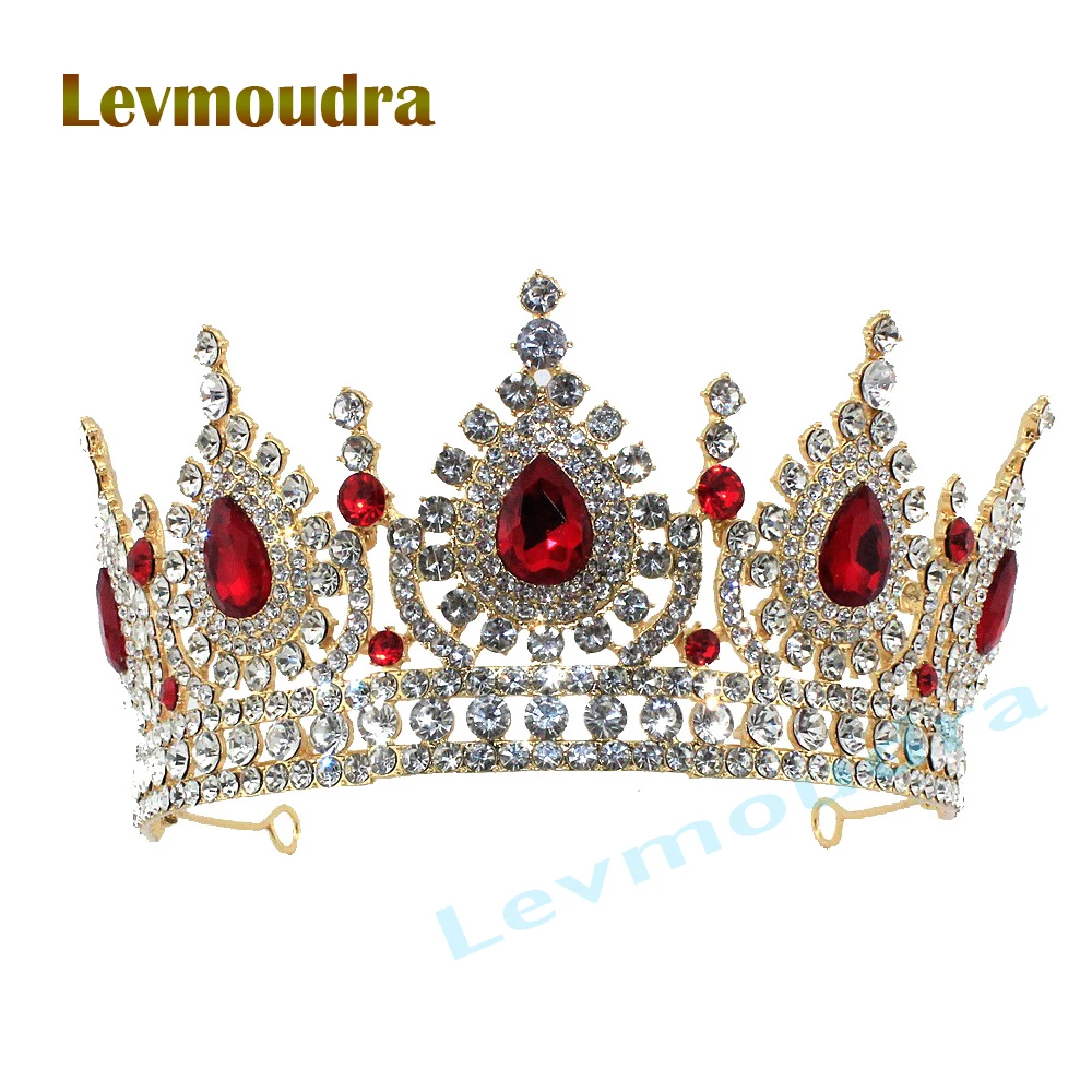 

Свадебная тиара Levmoudra, корона принцессы, хрустальная диадема для женщин, украшения для волос на выпускной, свадебные украшения для головы