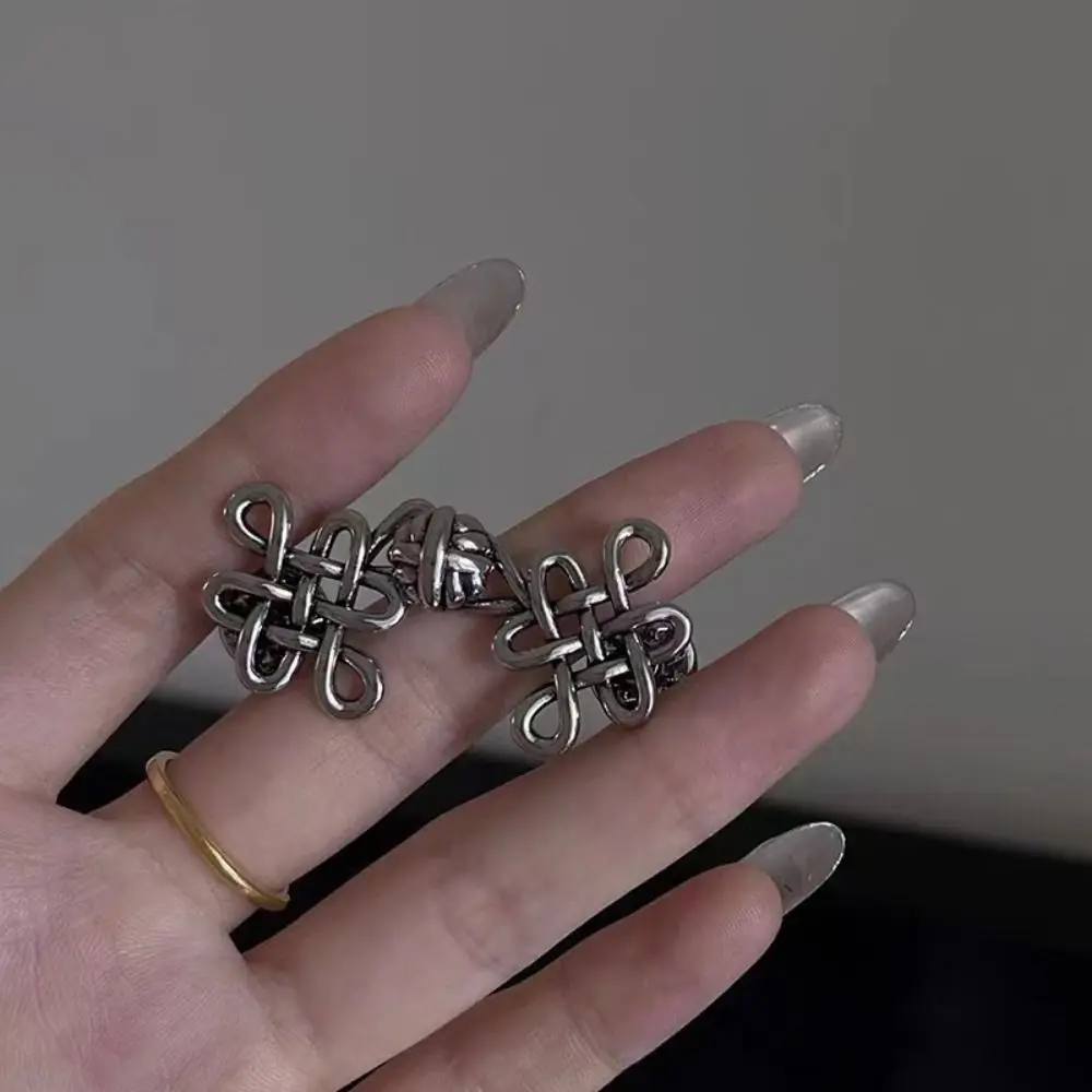 الصينية العقدة الصينية عقدة زر المشدود زر المشابك قابل للتعديل جان صالح تشديد أبازيم الخصر مشبك الفضة #2