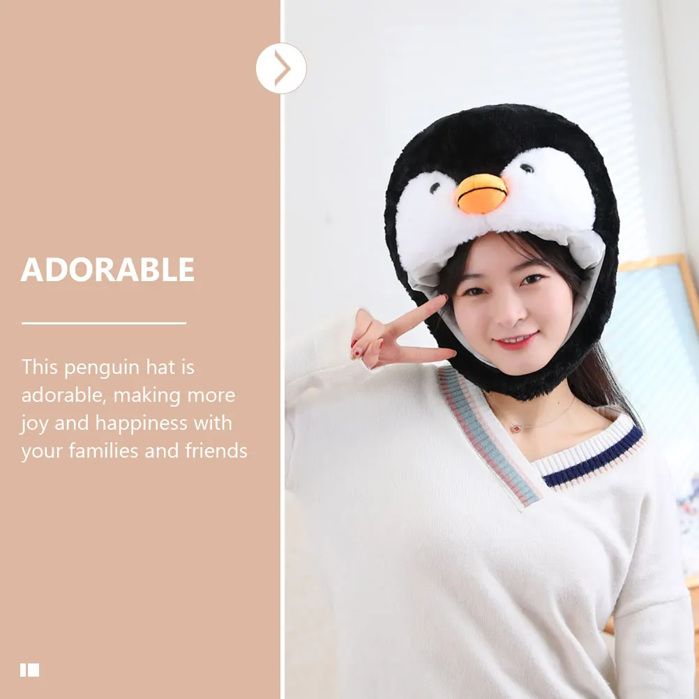 

Adorable Penguin Hat Costume Party Carnival Cosplay Birthday Funny Photo Prop Stuffed Animal Headwear For Adults Selfie