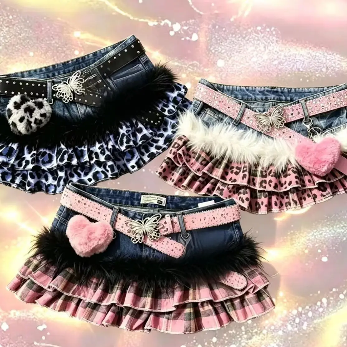 2026 New Harajuku Mini Skirts Ladies Streetwear Y2k Gothic Punk Slim Short Skirt Casual Daily Party Club Outfits for Young Girls