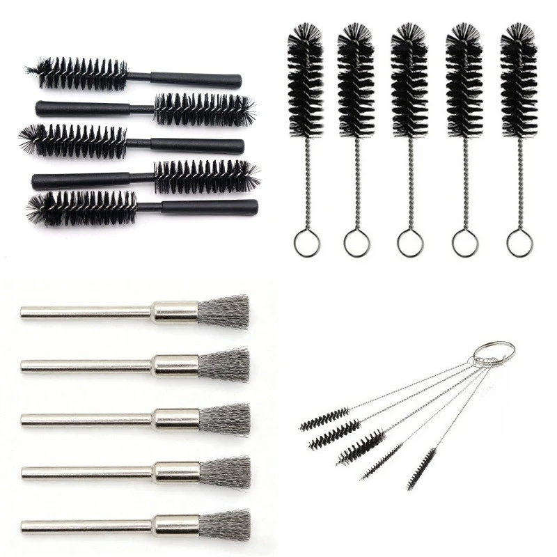 Multifunctional Portable Stainless Steel & Nylon Cleaning Brush Mini Brush for Jewelry Earphone Gap Detail Cleaning