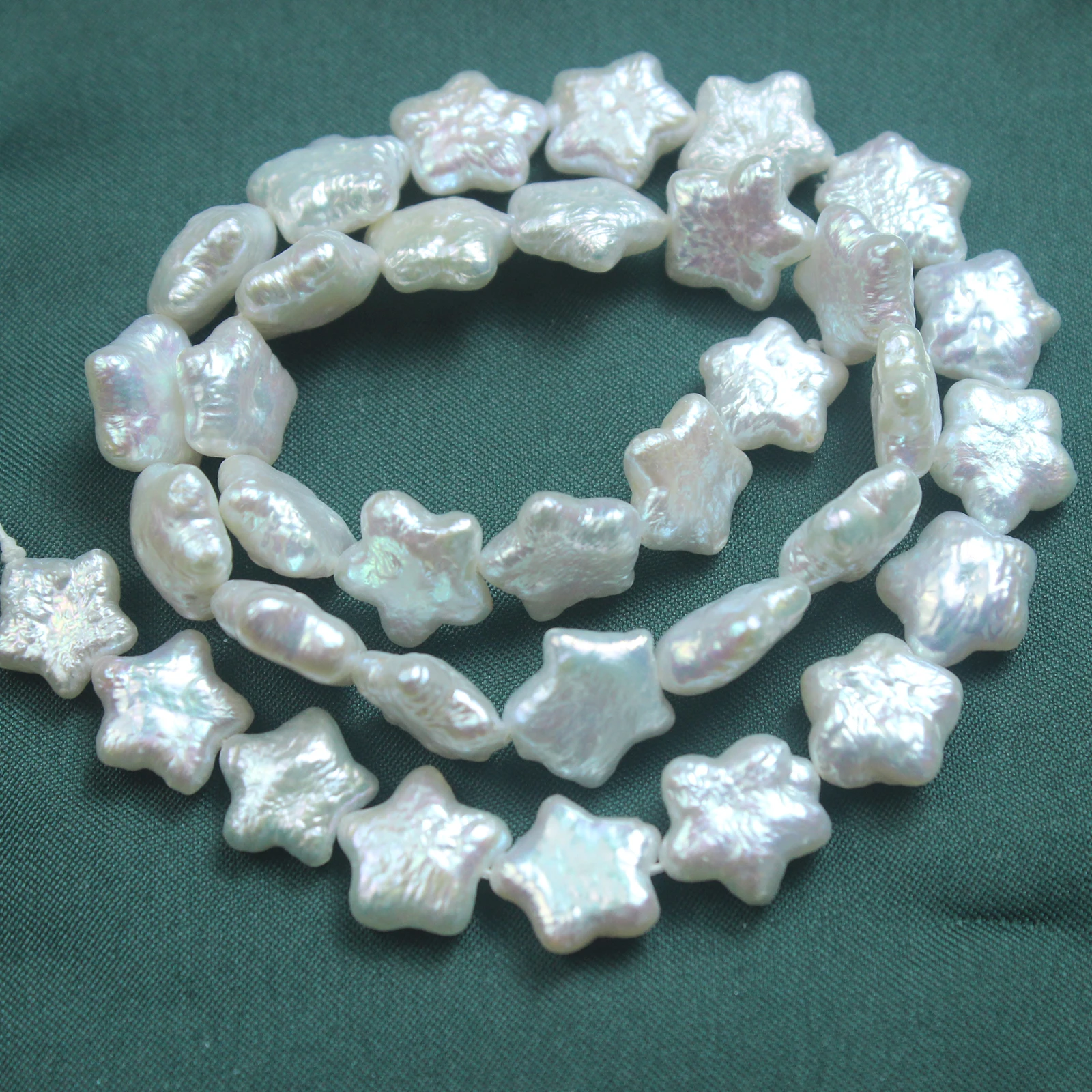 Natural Baroque Freshwater Pearl Star Pentagram DIY Handmade Pendant Bracelet Necklace Alien Perforated Beads