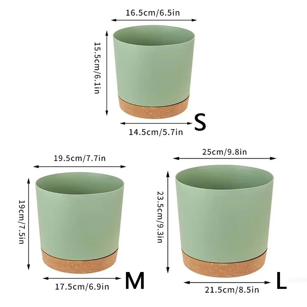 Plastic Plant Pot Circular with Drainage Tray Bonsai Potted Flowerpot Separation Design Plant Growth Cultivation Pot