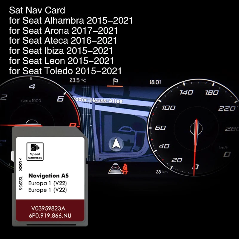 for Arona Navi System 2017-2021 AS V20 UK Europe Maps Cover Spain Italy Denmark Russia Navigation SD Card