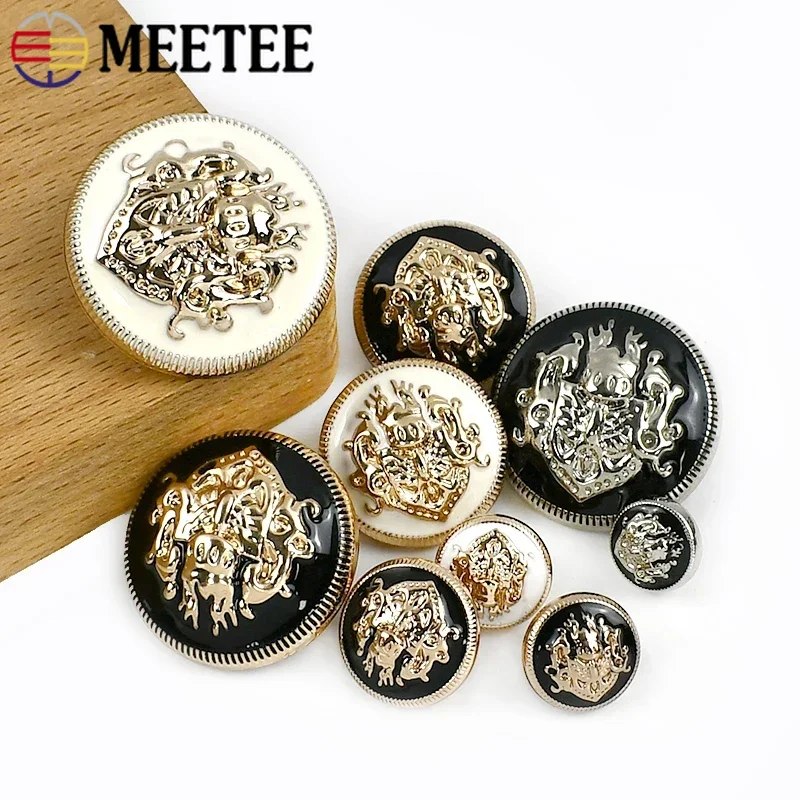 20 piezas Meetee, botón redondo de Metal Retro de 10-28mm para chaqueta, botones de decoración de ropa, abrigo, camisa, bolso, hebilla, accesorios de costura DIY