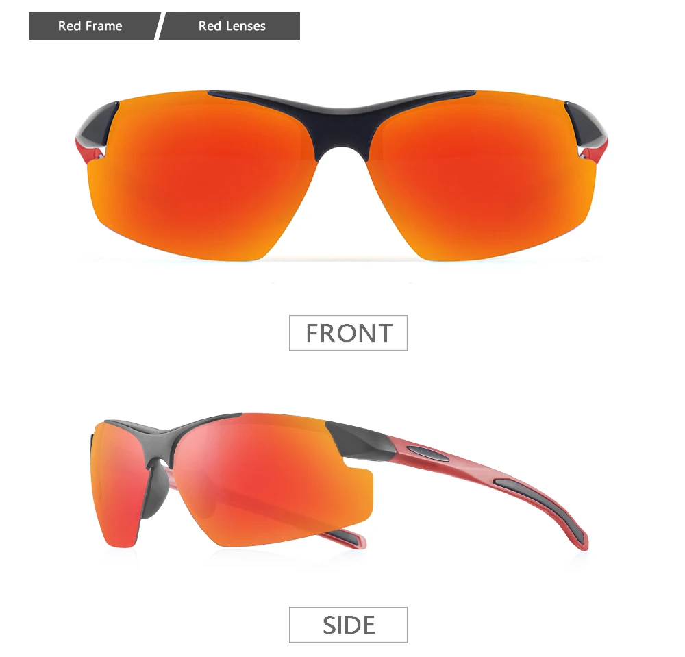 CRIXALIS Quadratische Halbrahmen-Sonnenbrille für Herren, Modetrend, Radfahren, Sonnenbrille, Brille, Herren, Outdoor-Sport, Schattierungen, Damen, UV400 – Detail 7