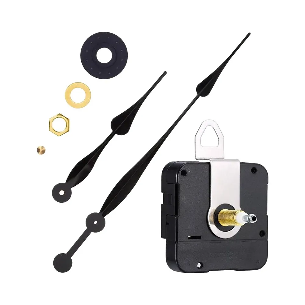 1set Long Shaft Quartz Clock Movement Kit For DIY Wall Clock Repair 25mm Black Quartz Clock Movement Kit For Cross-stitch