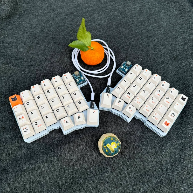 Silakka54 Split Keyboard Kit Wired VIAL/QMK Hot-Swap Customized Ergonomic Gaming Left and Right Handed Mechanical Keyboards Gift