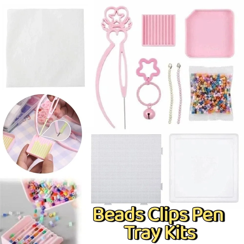 Zestawy do tworzenia z koralików: klipsy, tacki na długopisy, efektywne tacki na koraliki do zgrzewania 2,6 mm, tablice z kołkami DIY, 52 kołki, tacka do sortowania koralików, puzzle, pixel art.