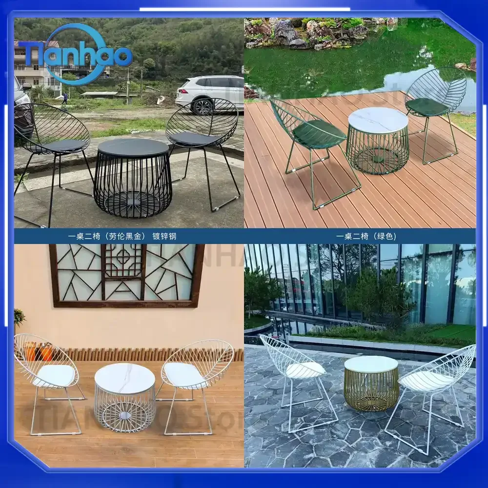 Outdoor Villa Courtyard Table and Chair Set for Leisure Afternoon Tea Garden Chair Combination for Bed and Breakfast Balcony