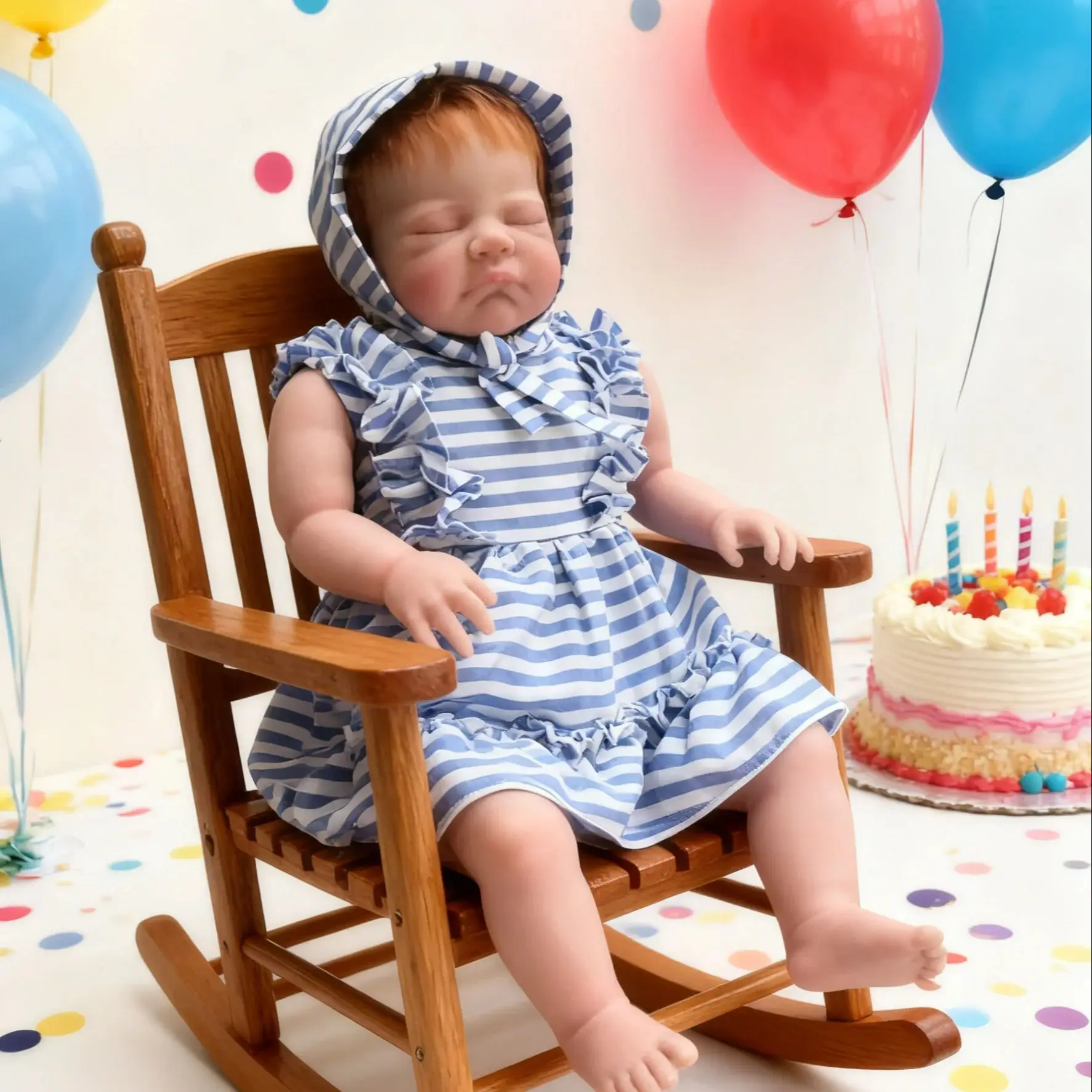 20インチ オーガスト リボーンドール - 本物そっくりの塗装済みの眠っている赤ちゃん、リアルな血管が見える、コレクターズトイ、14歳以上向け