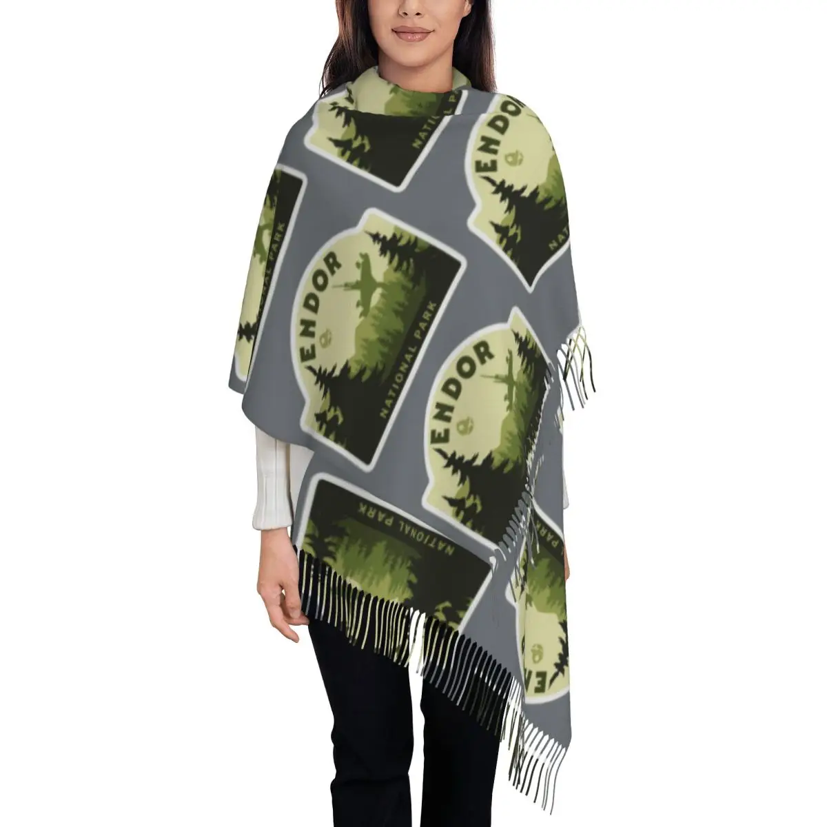 

Endor National Park Scarf Tassel Scarves for Women Soft Warm Shawls and Wraps Long Fall Winter Shawl Wrap