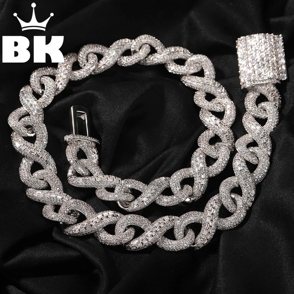 

Цепочка с кубинской цепью BLING KING, ожерелье из кубинской цепи с микро-инкрустацией из микро-Инкрустацией Кубического циркония 5 А + плотные звенья, мужская бижутерия в стиле хип-хоп, 16 мм