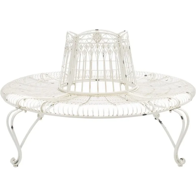 

Outdoor Collection Ally Darling Antique White Wrought Iron 60-inch Round Tree Bench