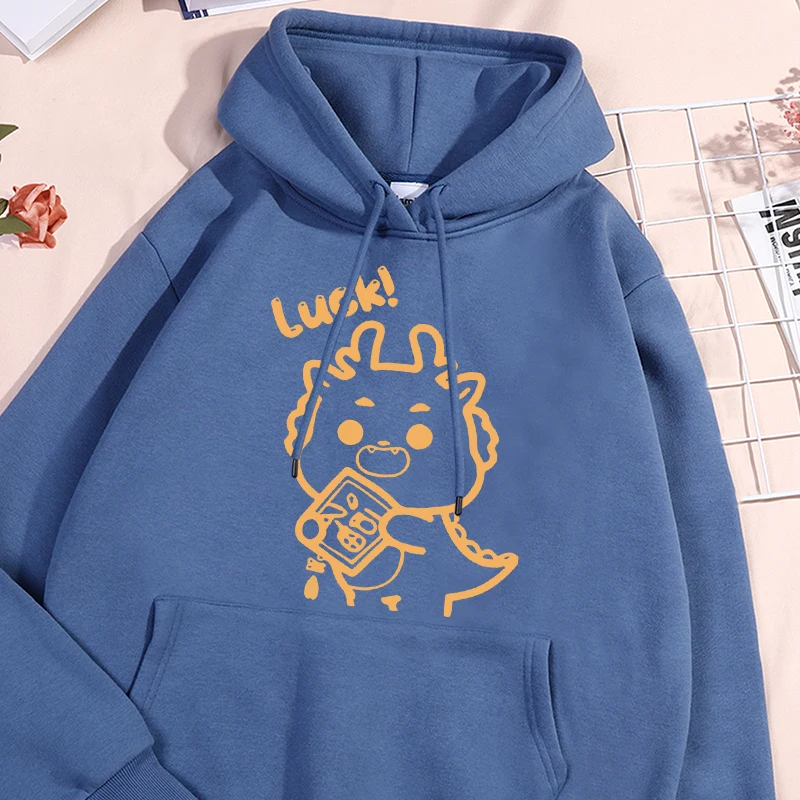 

Lucky Printing Women'S Hooded Fashion Casual Comfortable Hoodies Autumn Loose Round Neck Hoodie Harajuku Basic Versatile Tops