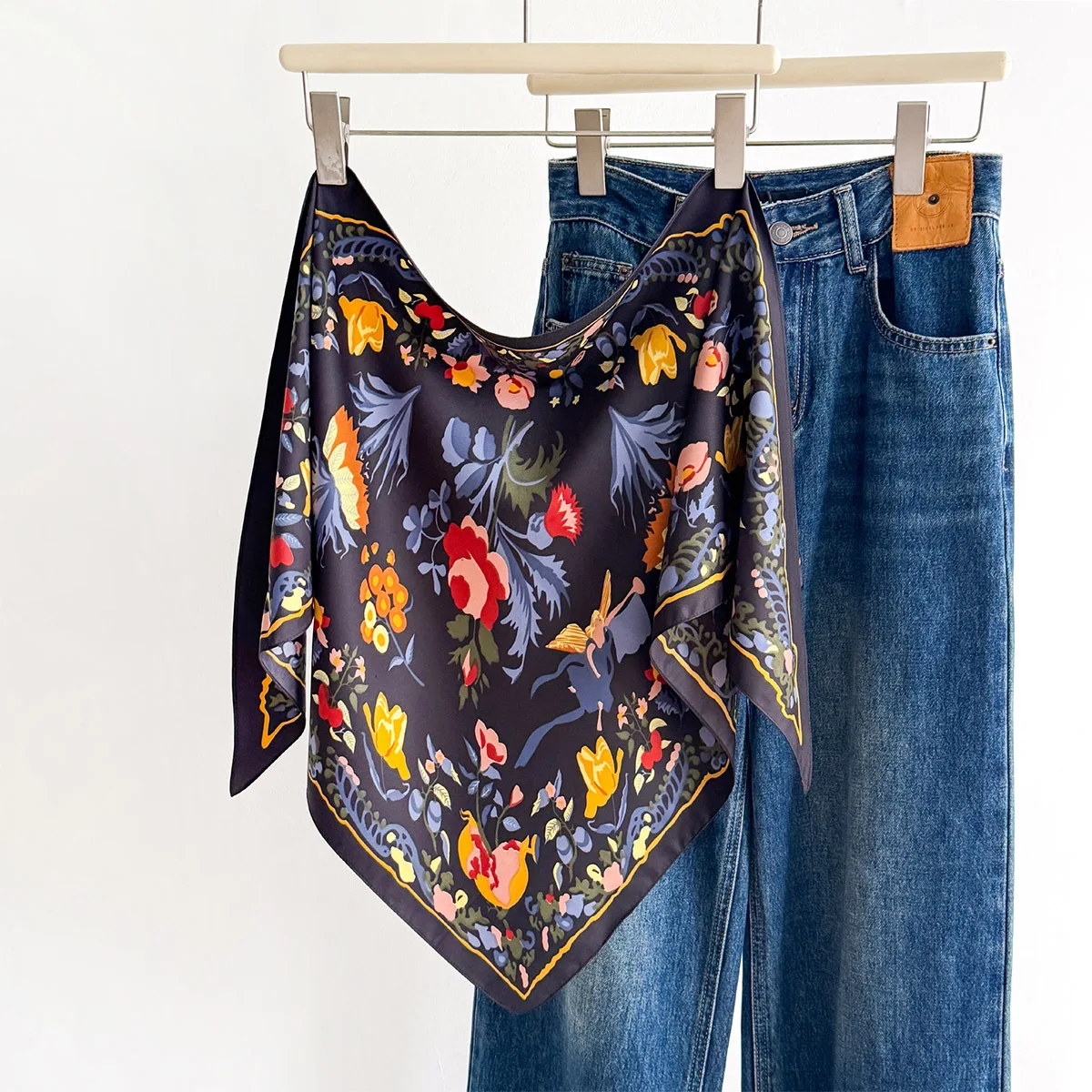 Floral Printed Square Scarf Fo - Face Scarf Mask 评论和价格