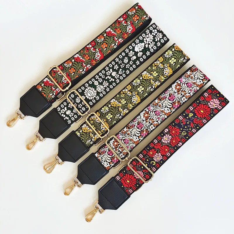 New Women's Bag Accessories Fashionable Versatile Ethnic Style Bag Belt Adjustable Single Buy Wide Bag Belt with Leather