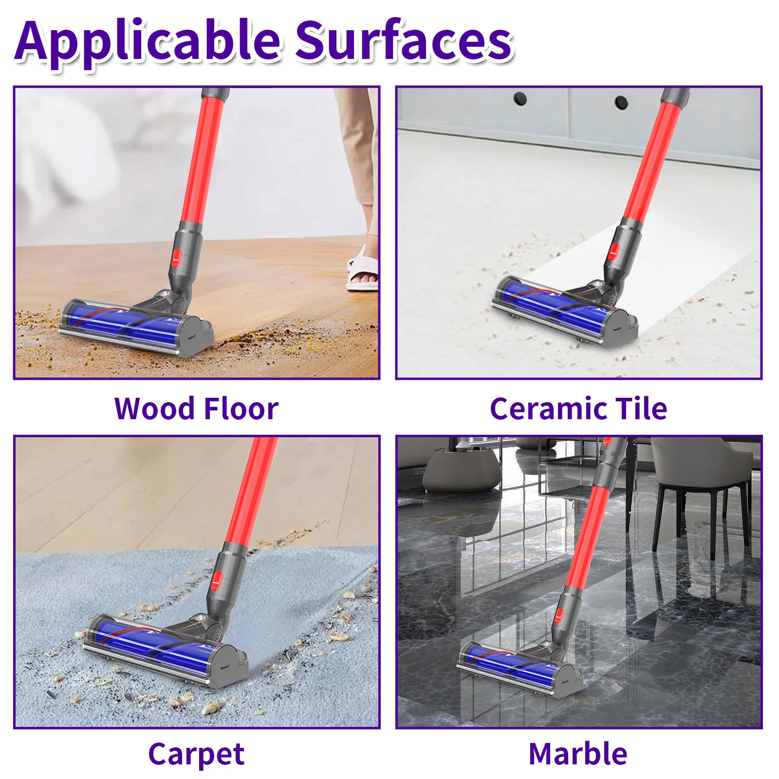 مناسبة لفرشاة أرضية كهربائية دايسون مكنسة كهربائية لاسلكية V6V7V8V10V11V10 V12slim نسخة خفيفة الوزن فرشاة محرك مباشر h #5