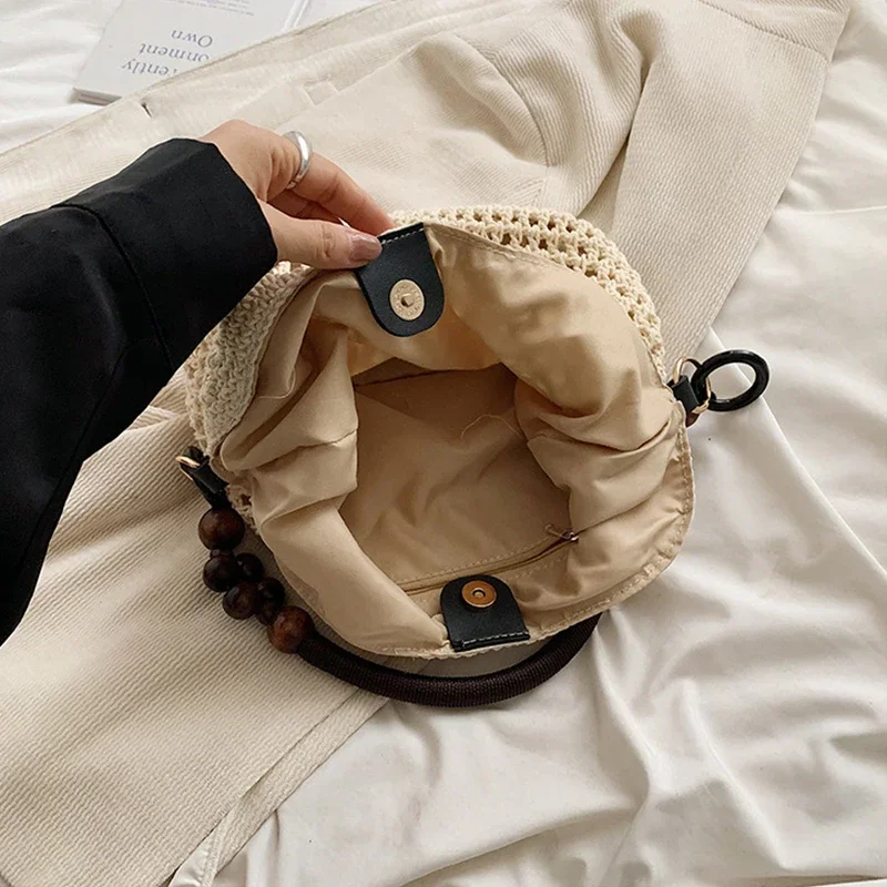 

Женская сетчатая тканая сумка на плечо большой вместимости, пляжная летняя дорожная сумка для отдыха и отдыха, сумка-хобо с регулируемым ремешком, женская сумка, новая мода