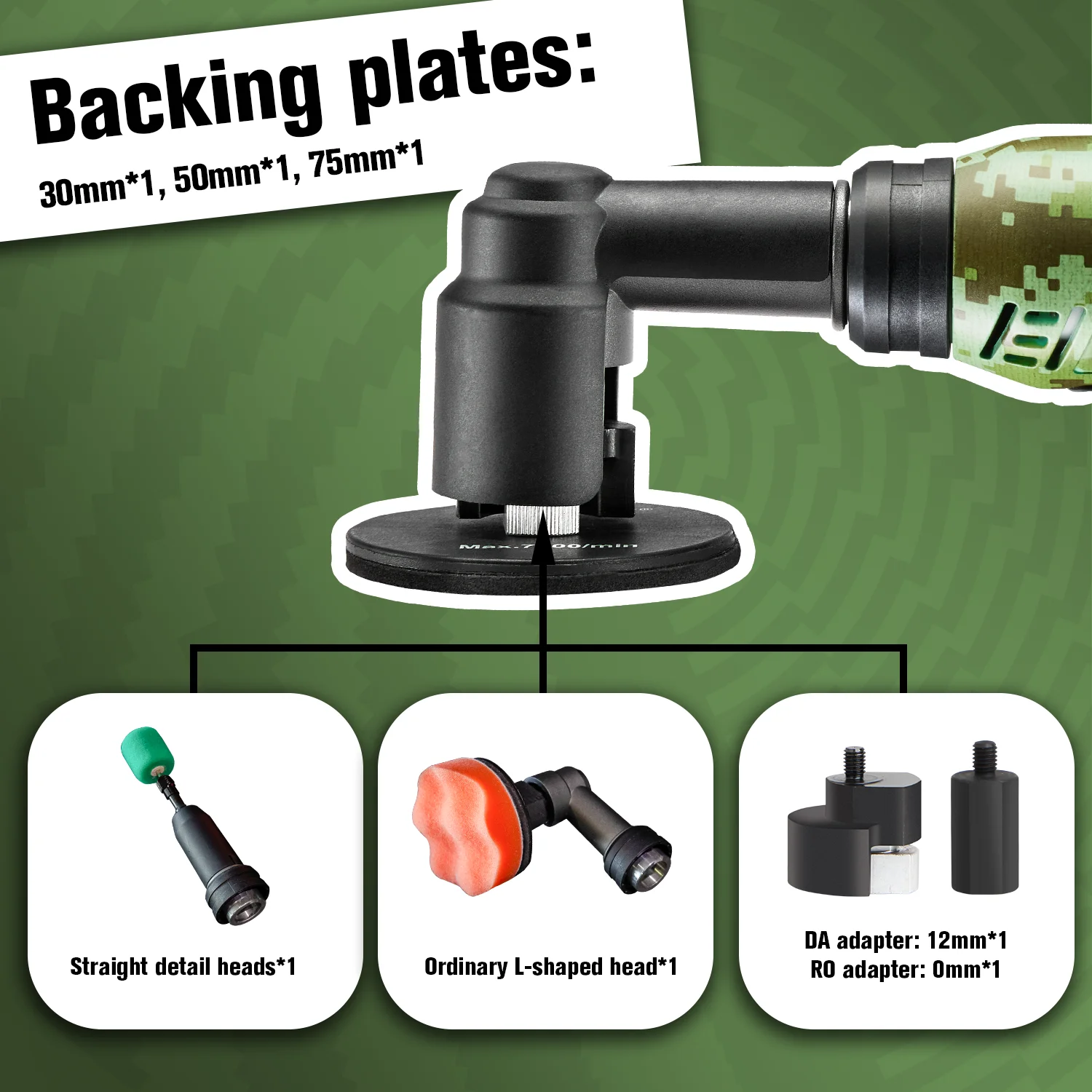 New BATOCA S6 Cordless Polisher 12V 1 Battery Micro Car Detailing Kit with Carbon/Camo Design Digital Display 1/2/3 Inch Pads