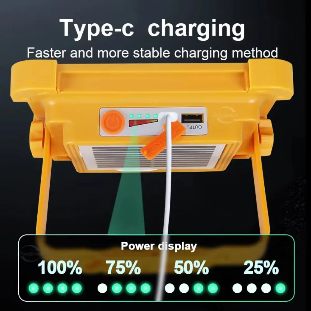 

Magnet Base Solar Rechargeable Camping Light Waterproof 20000mAh Portable Lantern 180° Anti-fall LED Tent Light Repair Work