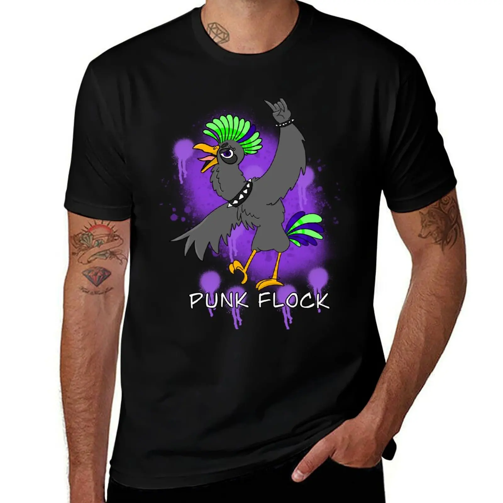 

Punk Flock T-Shirt man t shirts for men casual man tshirt cotton t shirt man T-shirt