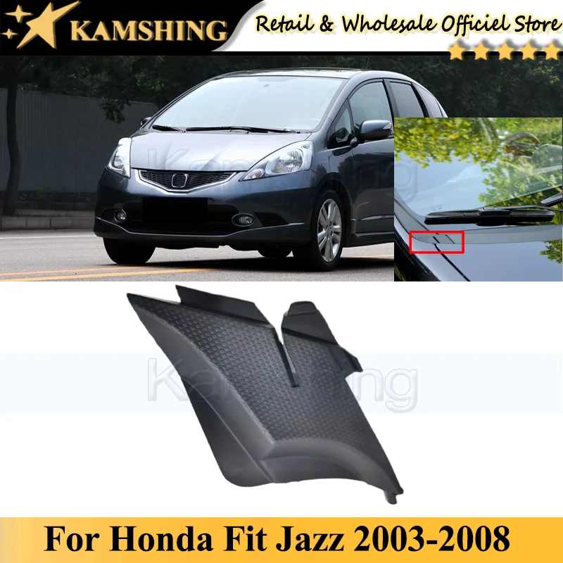 CAPQX Car Front Windshield Wiper Side Trim Cover Water Deflector Cowl Plate For Honda Fit Jazz 2003-2008