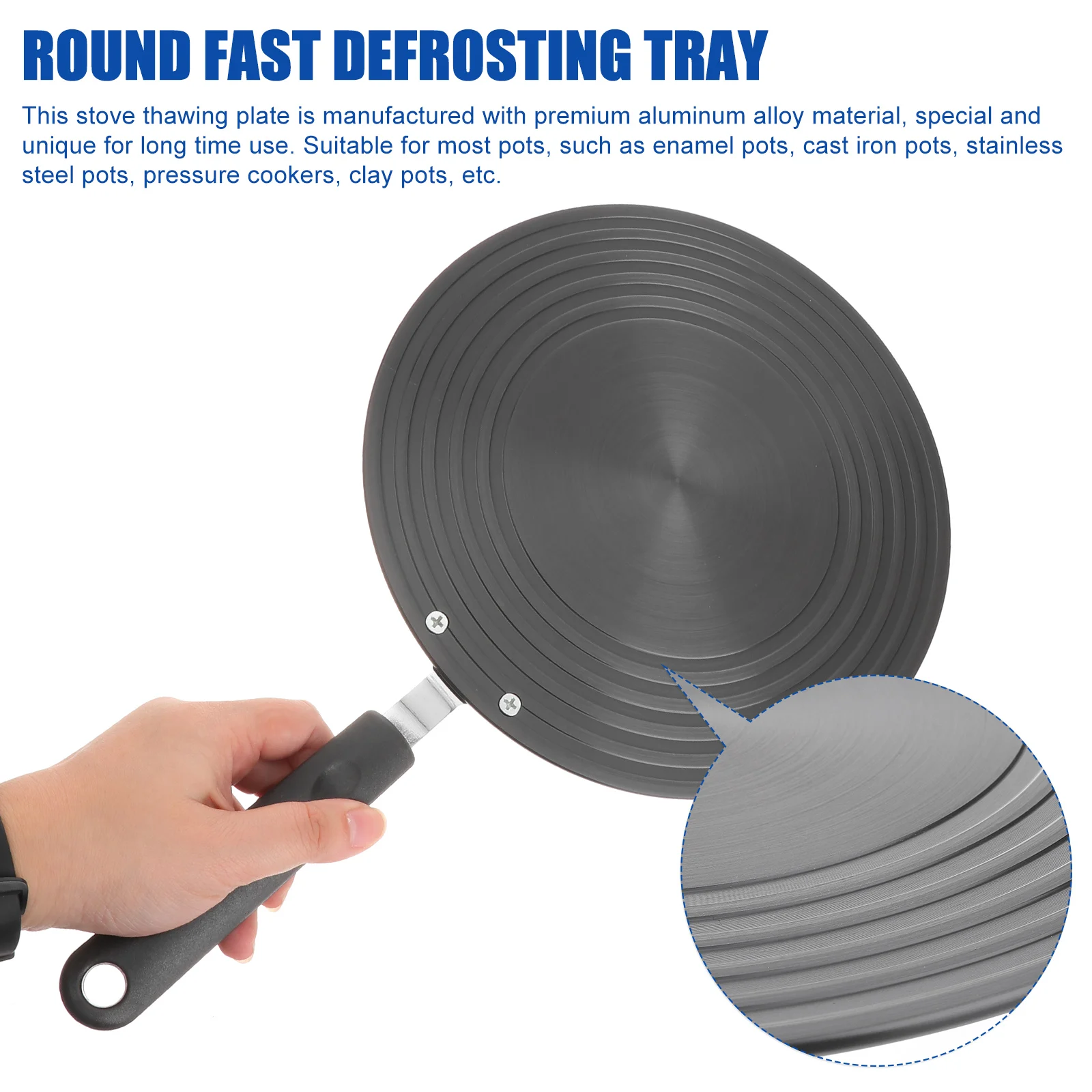 

Heat Conduction Plate Quick Thawing Cookware Tray Accessories Kitchen Stove Parts Protection Round Aluminum Alloy Gas Diffuser