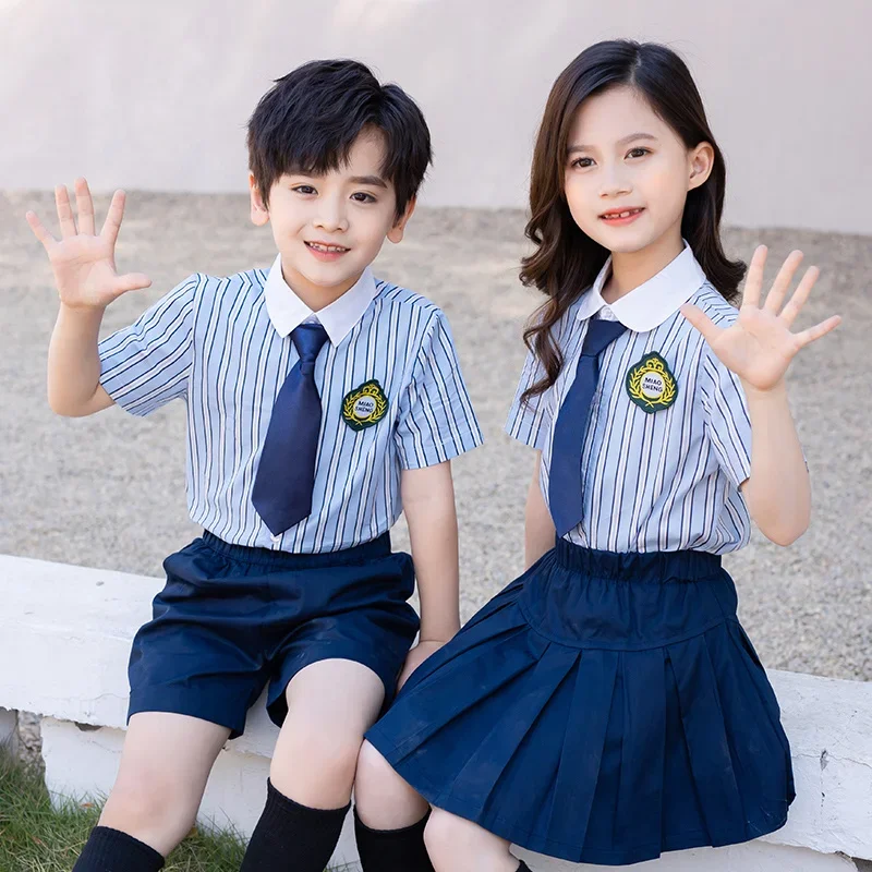 

Kindergarten uniforms, summer clothing, British style children's school uniforms, sports sets, primary school students, summer