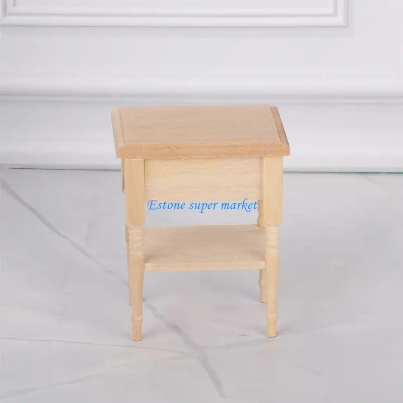090B 1:12 Scale Bedside Table For Doll House Bedroom Furniture Accessories