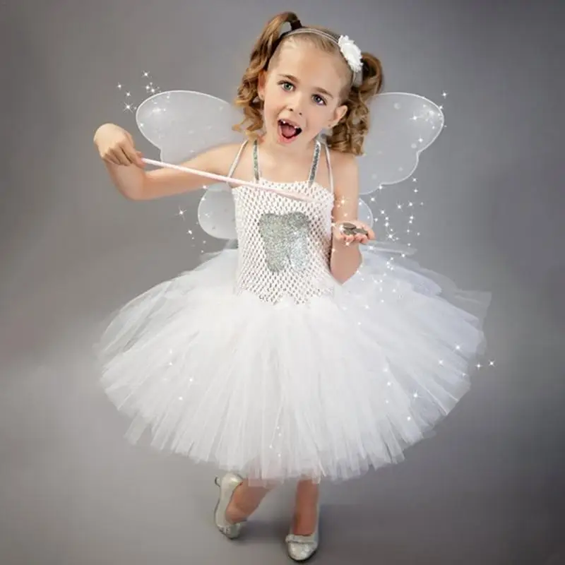 Angel Costumes For Kids Novel Girls Dress With Wings Angel Fairy Dress Elegant Role-Playing Costumes Angel Dress Up For Cosplay