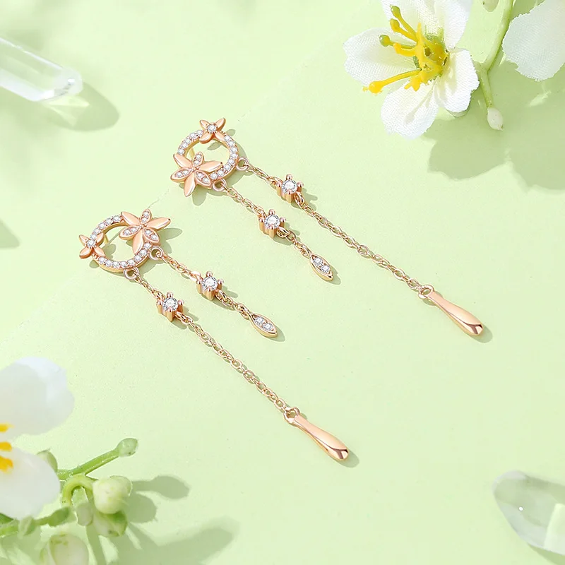 Thaya S925 Sterling Silver Flower Women Earring Real Gold Plated Elegant Dangle Earring for Women Accessories Brand Fine Jewelry 2