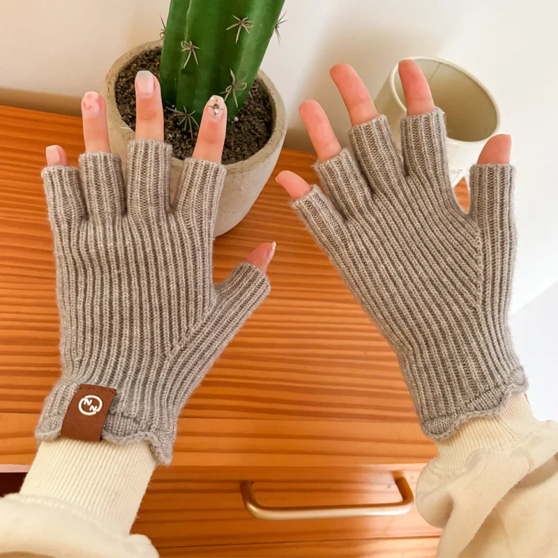 Gants sans doigts à écran tactile en laine pour adultes, mitaines chaudes, fournitures de protection contre le froid, gants d'équitation en plein air, automne et hiver