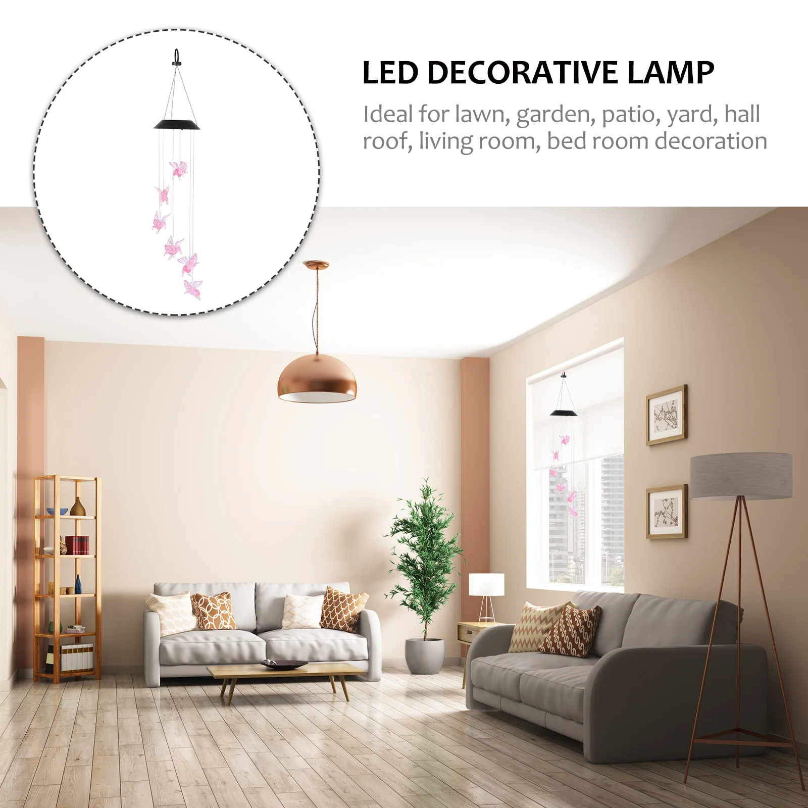 

LED Light Colorful Wind Chimes outside Changing Solar Decorative Garden Decoration Patio