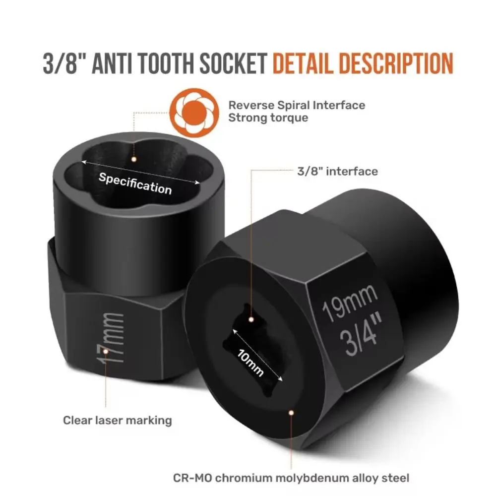 Adaptateur hexagonal en acier de haute qualité, extrait rapide des boulons cassés, ensemble de dissolvant d'écrous efficace, antidérapant, outils robustes pour enlever les boulons cassés