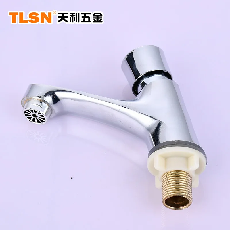 Auto Self Closing Water Saving Tap Bathroom Basin Cold Faucet Delay Push Button