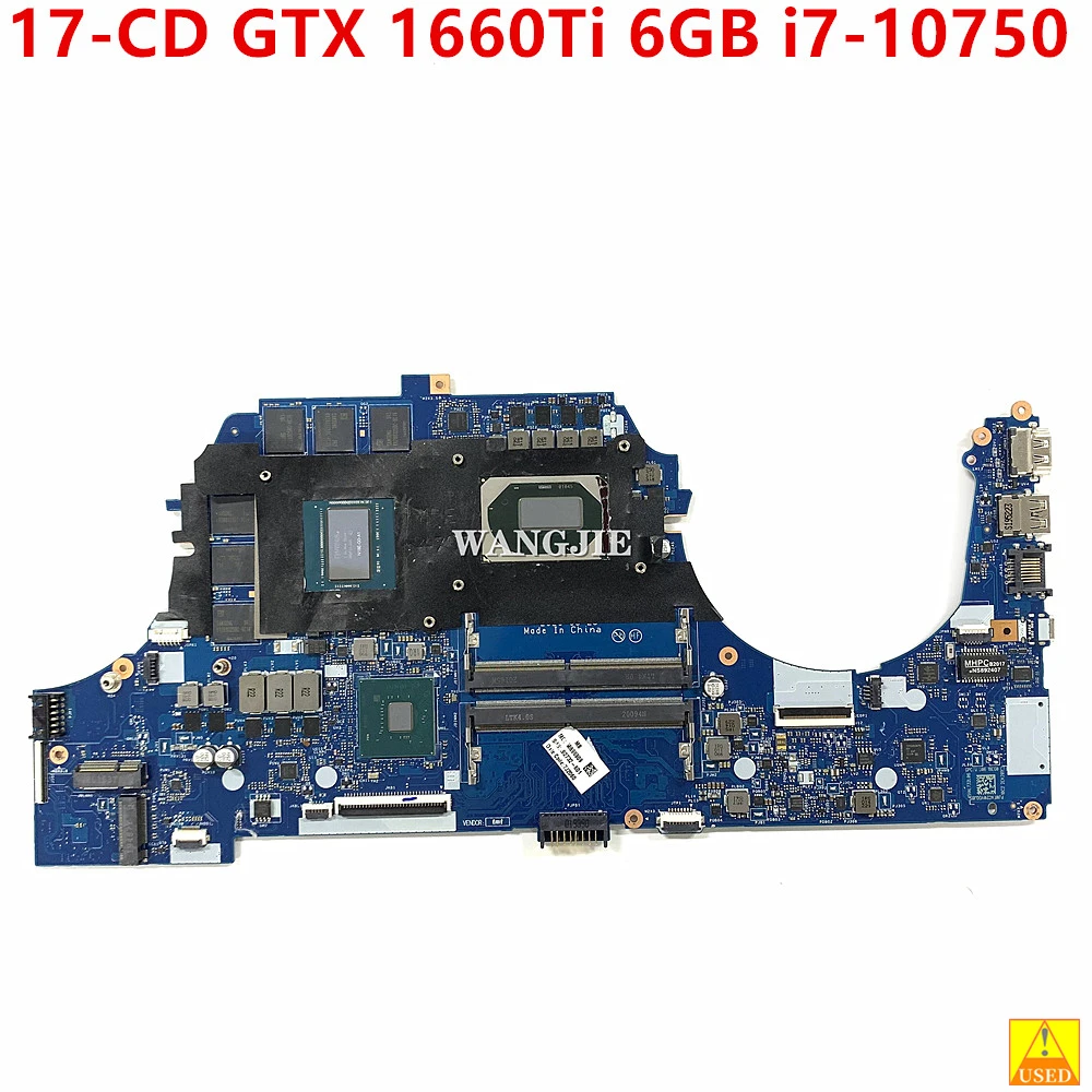 For HP 17-CD1030NR 17-CD Laptop Motherboard L92732-601 L92732-001 GPC70 LA-J652P DSC GTX 1660Ti 6GB + i7-10750 WIN