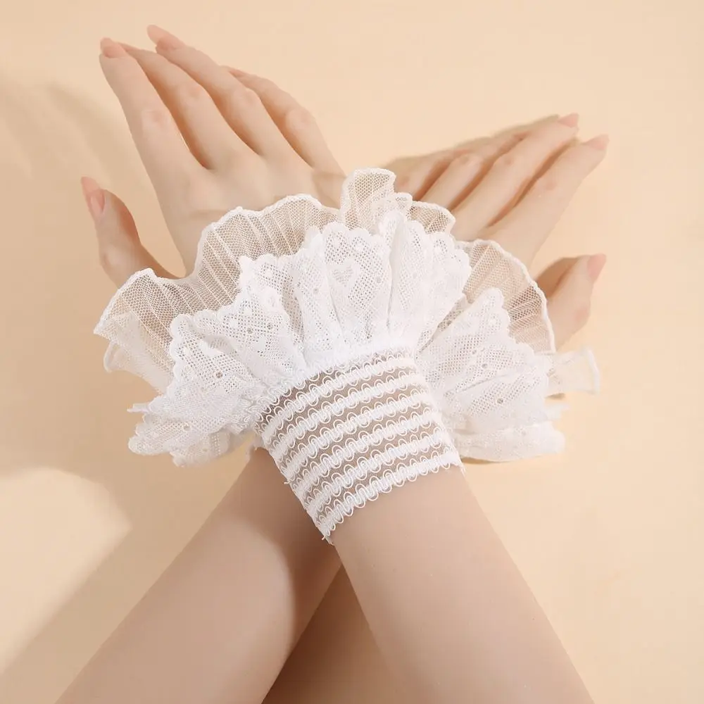 

Elegant Lace Ruffled Wrist Fake Sleeves Cuffs Costume Accessory Soft Lace Cuff Comfortable Wrist Cuff Stage Performance
