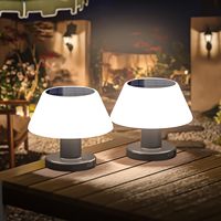 Solar LED Table Lamp Outdoor Dimmable Solar Rechargeable USB 2 in 1 Solar Lamp Indoor for Dining Table Garden Camping Bedroom