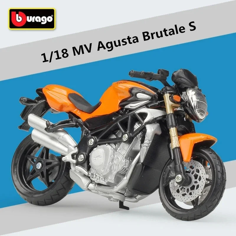 

Модель мотоцикла Bburago 1:18 MV Agusta Brutale S, сплав, литые металлические игрушки, модель уличного гоночного мотоцикла, имитация, подарки, игрушки